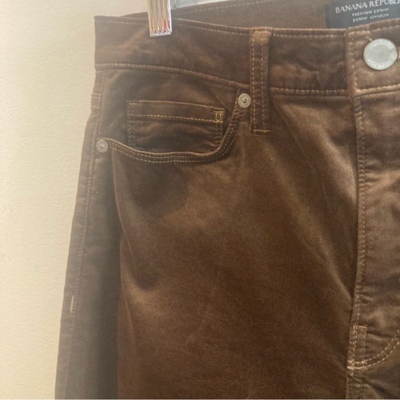 BANANA REPUBLIC Sz 29S Velvet High Rise 5 Pockets Flare Pants - Picture 9 of 15